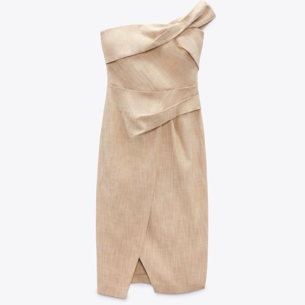 Zara Asymmetrical Linen Dress NWT